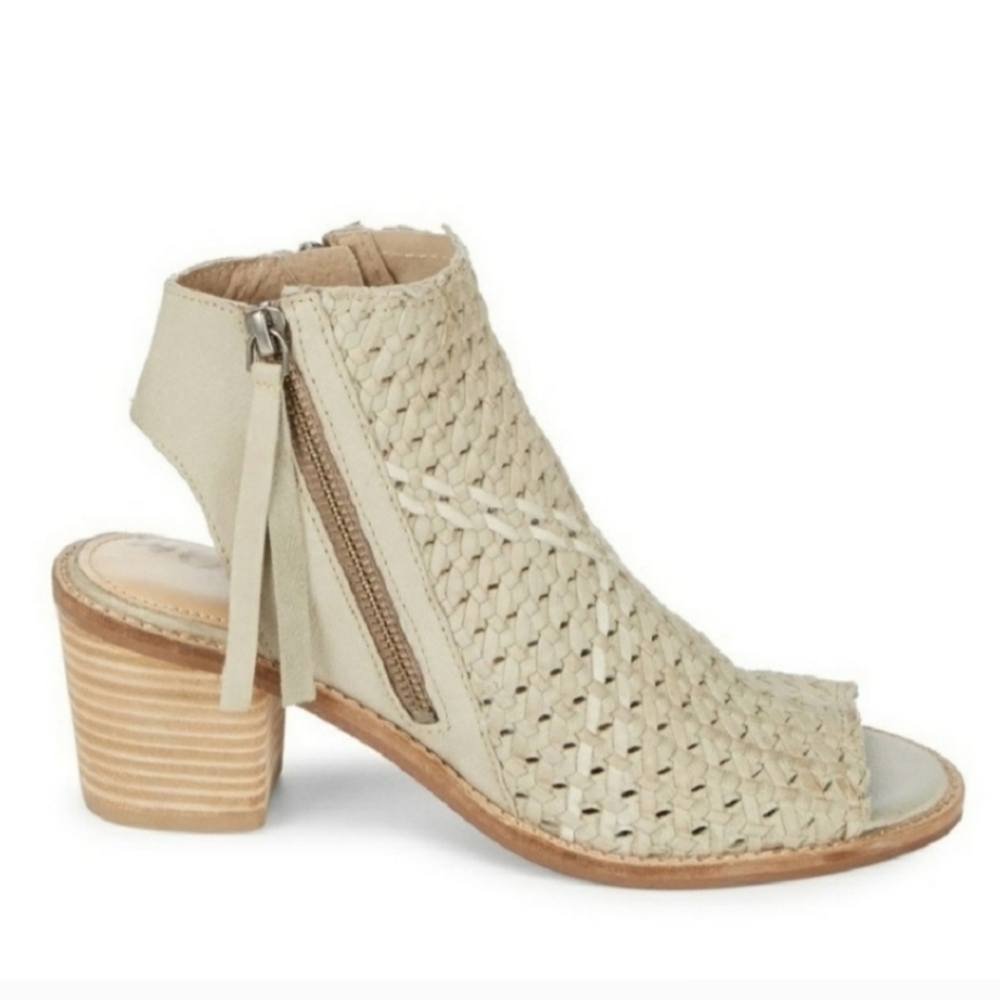 {8} Sam Edelman Cooper Woven Peep Toe Block Heels